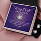 Love Knot Earring & Necklace Set - To My Wife on Our Anniversary