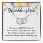 To Our Beautiful Granddaughter - Perfect Pair Necklace (From Grandma & Grandpa) | Beautiful 14k White Gold - Grandparent Perfect Pair Necklace