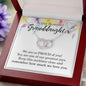 To Our Beautiful Granddaughter - Perfect Pair Necklace (From Grandma & Grandpa) | Beautiful 14k White Gold - Grandparent Perfect Pair Necklace