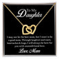To My Daughter, Love Mom - Interlocking Hearts Necklace