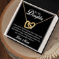 To My Daughter, Love Mom - Interlocking Hearts Necklace