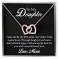 To My Daughter, Love Mom - Interlocking Hearts Necklace