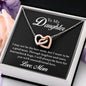 To My Daughter, Love Mom - Interlocking Hearts Necklace