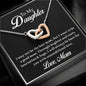 To My Daughter, Love Mom - Interlocking Hearts Necklace