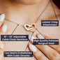 To My Daughter, Love Mom - Interlocking Hearts Necklace