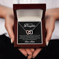 To My Daughter, Love Mom - Interlocking Hearts Necklace