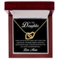 To My Daughter, Love Mom - Interlocking Hearts Necklace