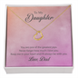 To My Daughter - From Dad- Delicate Heart Necklace