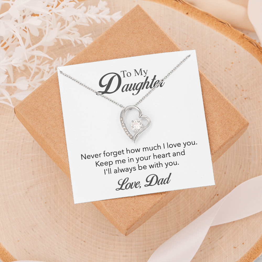 To My Daughter - Forever In My Heart Necklace