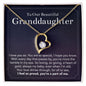 Gift for our Granddaughter - In My Heart Necklace 14k White Gold / 18k Gold