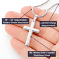 Stainless Steel Cross Necklace - May the Lord Bless You