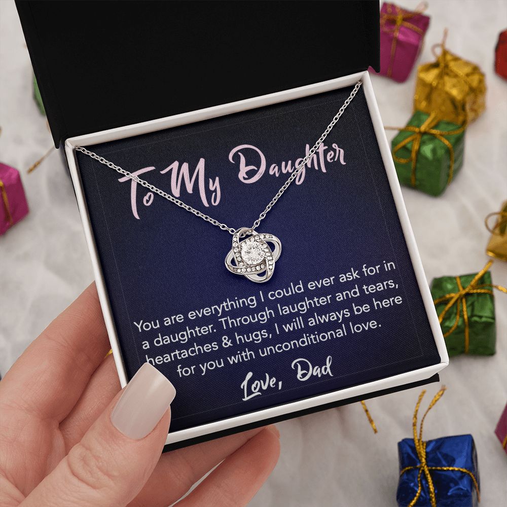 To My Daughter Love Dad Love Know Necklace