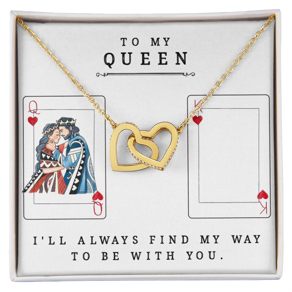 Interlocking Hearts necklace - To My Queen