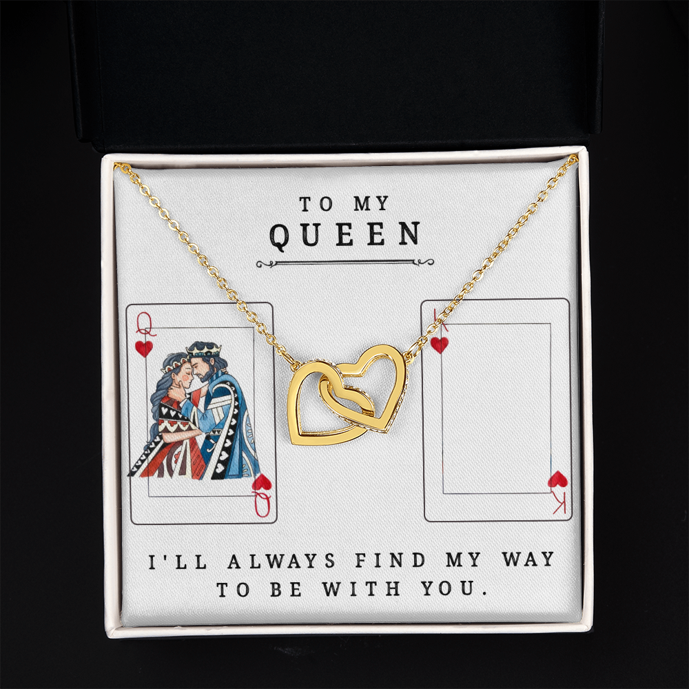 Interlocking Hearts necklace - To My Queen