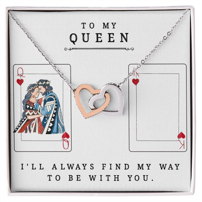Interlocking Hearts necklace - To My Queen