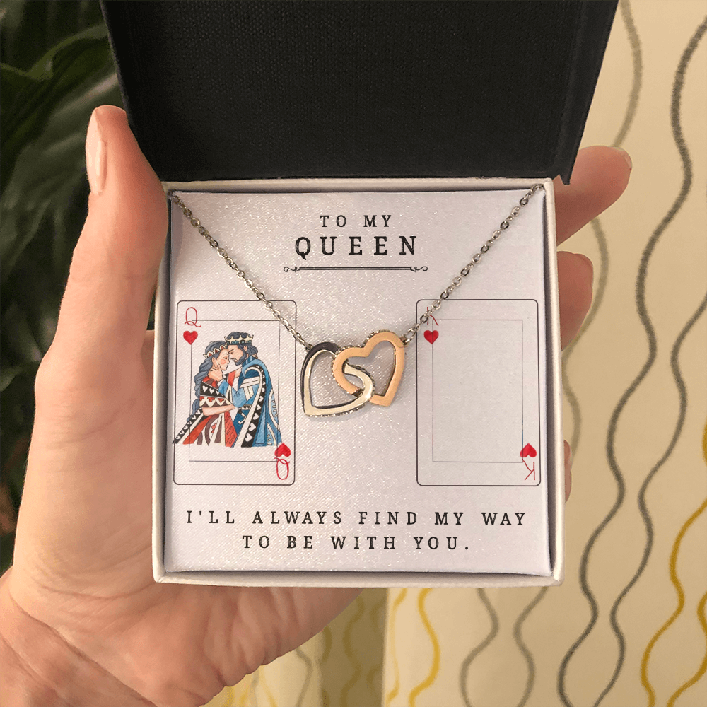Interlocking Hearts necklace - To My Queen