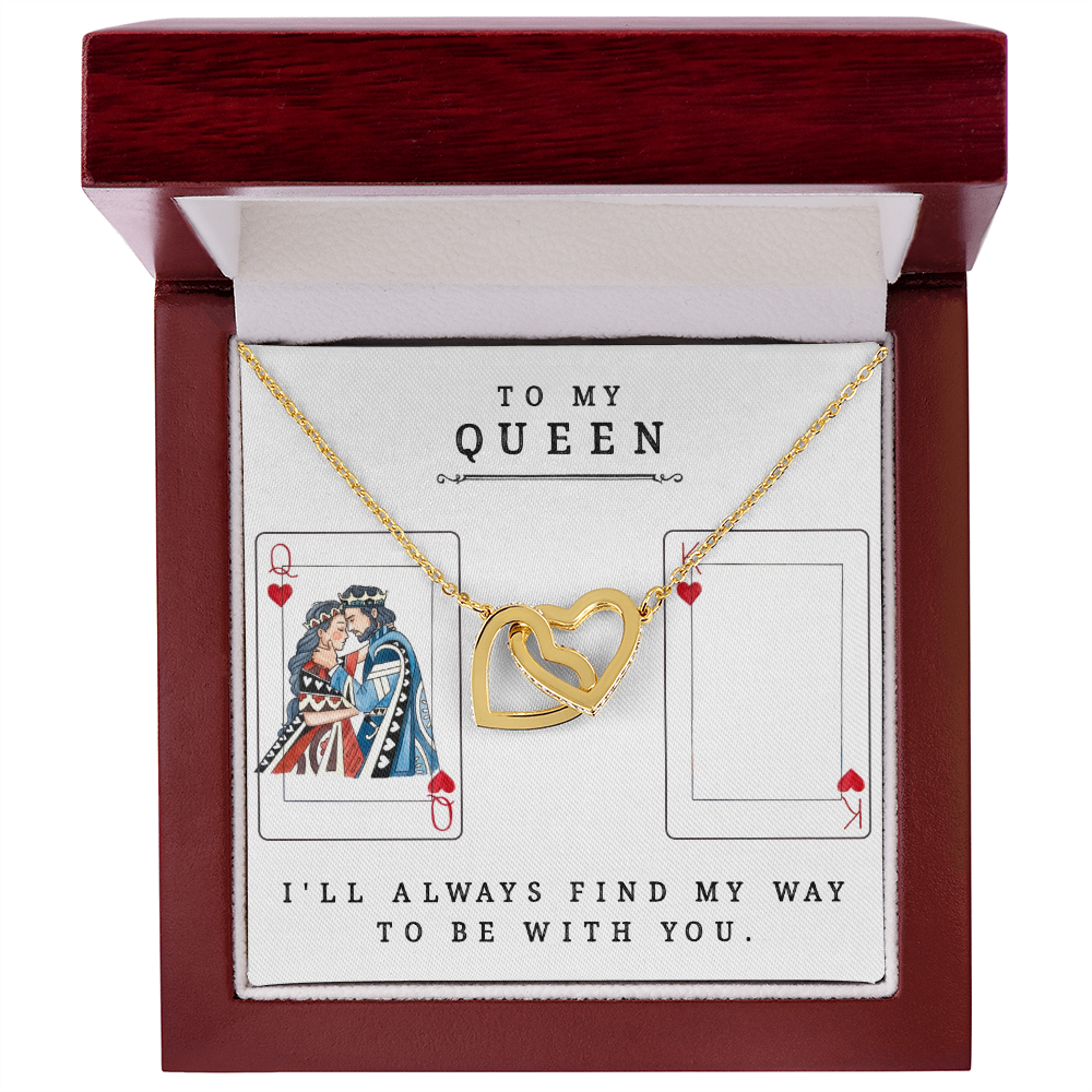 Interlocking Hearts necklace - To My Queen