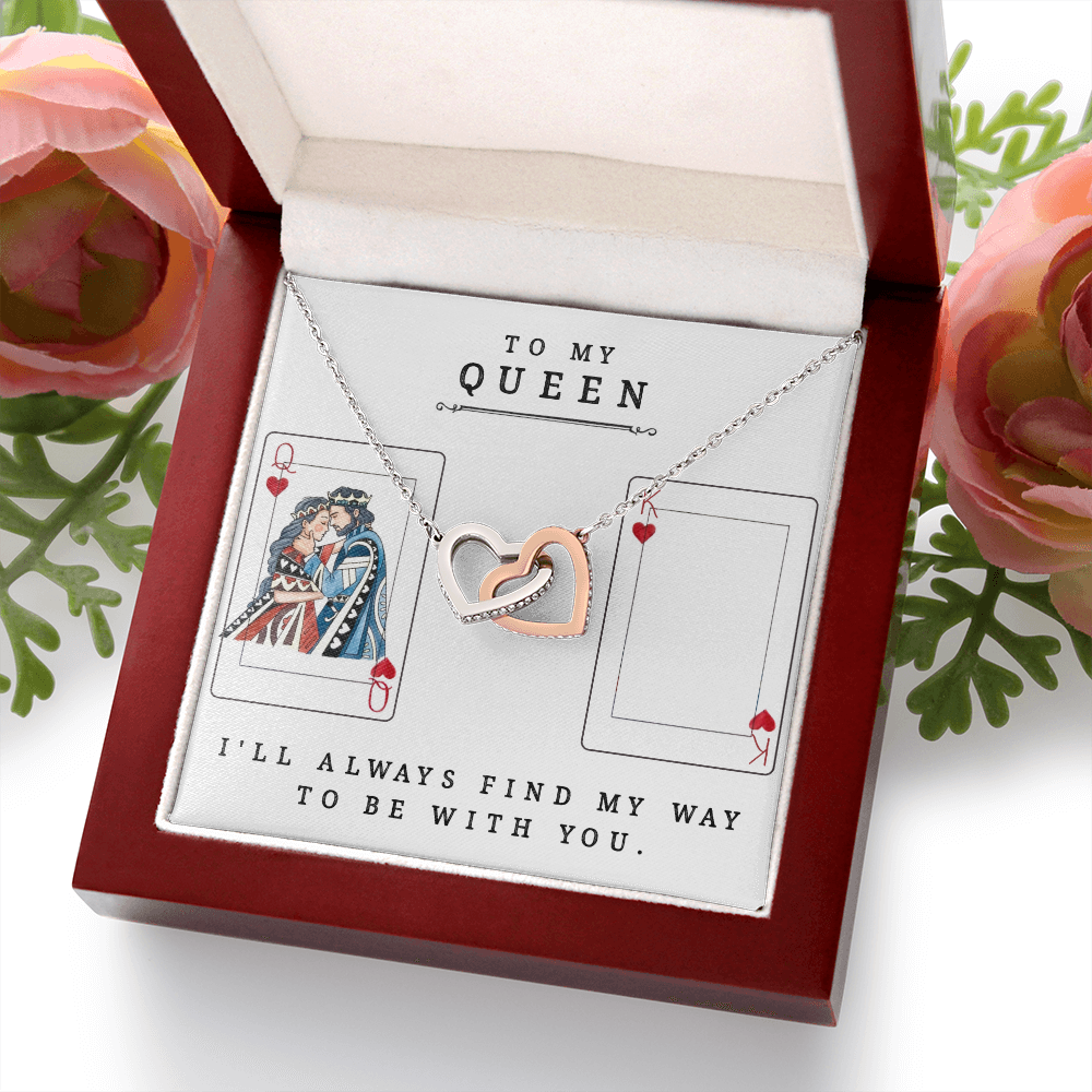 Interlocking Hearts necklace - To My Queen