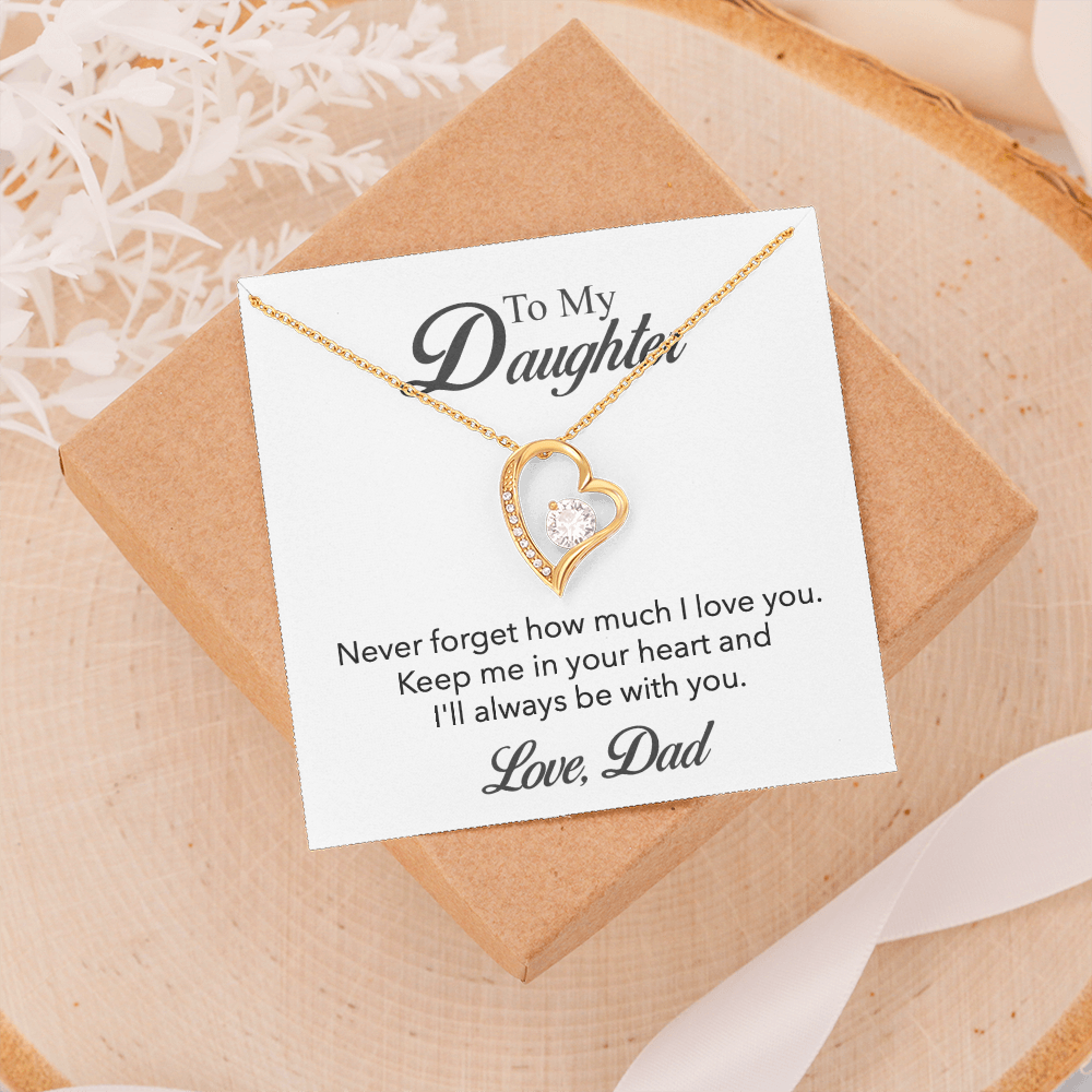 To My Daughter - Forever In My Heart Necklace