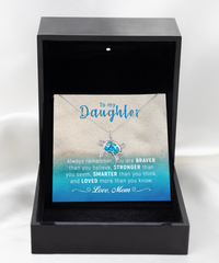 Load image into Gallery viewer, Daughter - You are Braver, Stronger, Smarter than you know - Sea Turtle necklace
